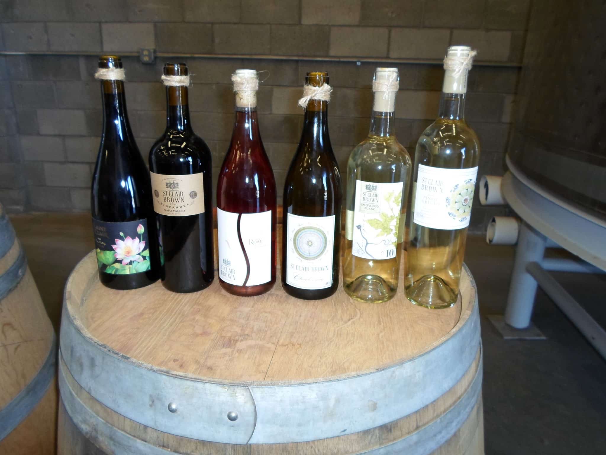 Some of the wonderful wine offerings by St. Clair Brown