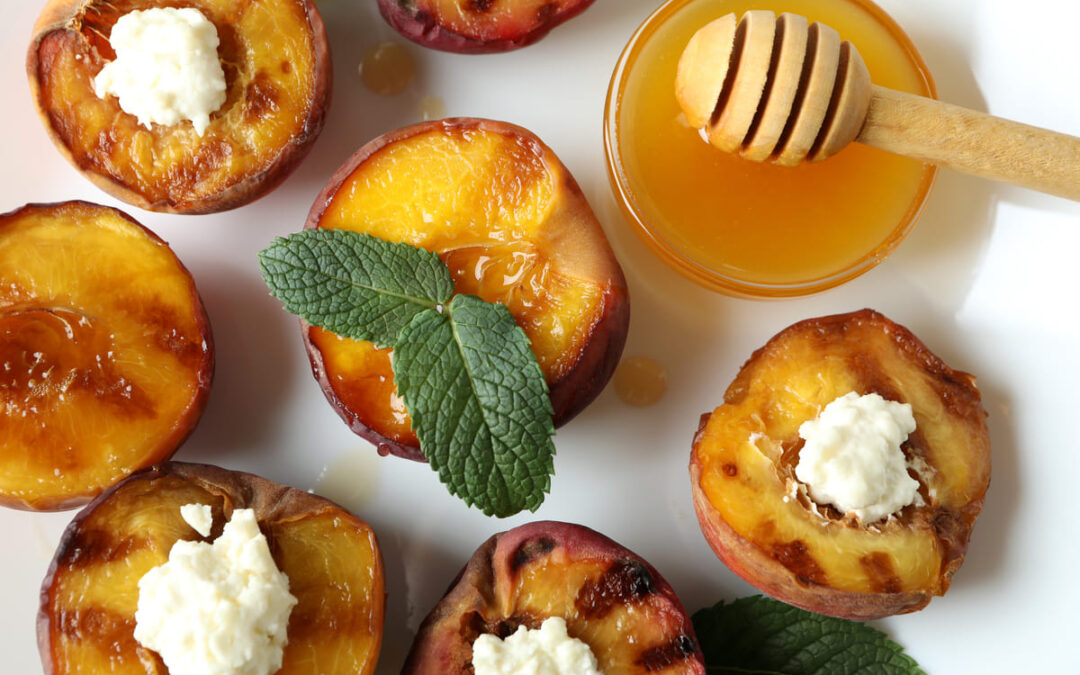 Grilled Peaches with Goat Cheese & Honey