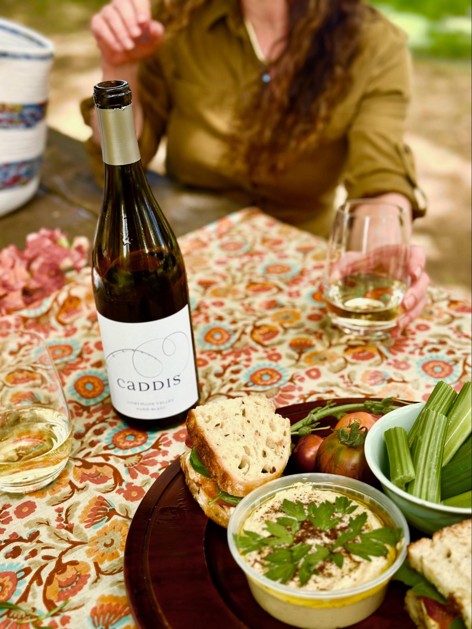 Picnic Lunch Spread. Wine. Sonoma Plaza.